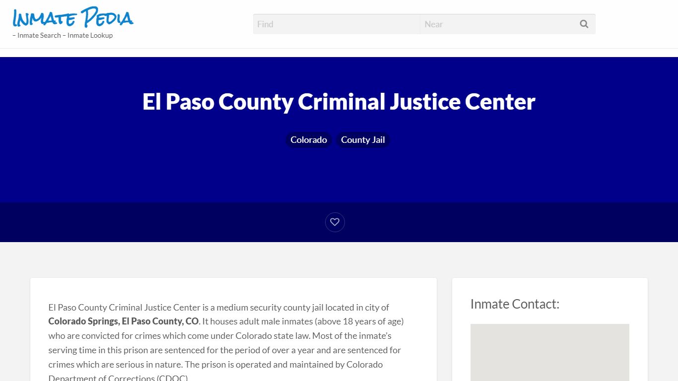 El Paso County Criminal Justice Center – Inmate Pedia ...